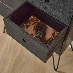 Am billigsten 👍 6 Schubladen Kommode Mit Haarnadel Beinen - Arwen 👏 -TRUVISAS STORE 6 schubladen kommode mit haarnadel beinen in schwarz aus metall holz arwen 04