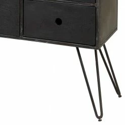 Am billigsten 👍 6 Schubladen Kommode Mit Haarnadel Beinen - Arwen 👏 -TRUVISAS STORE 6 schubladen kommode mit haarnadel beinen in schwarz aus metall holz arwen 05