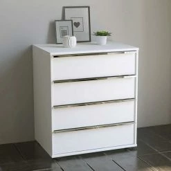 Blitzangebot 🛒 60x70x43 Kommode In Weiß Mit Chromgriffen - Pepper 🎁 6 Blitzangebot 🛒 60x70x43 Kommode In Weiß Mit Chromgriffen - Pepper 🎁 -TRUVISAS STORE 60x70x43 kommode in weiss mit chromgriffen 4 schubladen mit selbsteinzug pepper 01