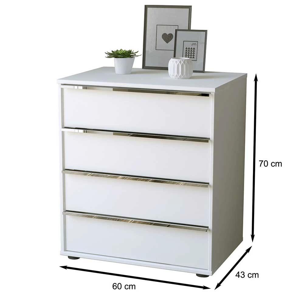 Blitzangebot 🛒 60x70x43 Kommode In Weiß Mit Chromgriffen - Pepper 🎁 5 Blitzangebot 🛒 60x70x43 Kommode In Weiß Mit Chromgriffen - Pepper 🎁 – Bild 3