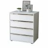 Blitzangebot 🛒 60x70x43 Kommode In Weiß Mit Chromgriffen - Pepper 🎁 -TRUVISAS STORE 60x70x43 kommode in weiss mit chromgriffen 4 schubladen mit selbsteinzug pepper f
