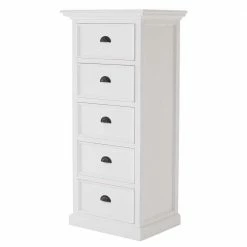 Besorgen 👍 61x132x46 Landhaus Hochkommode In Weiß - Venzeno 😍