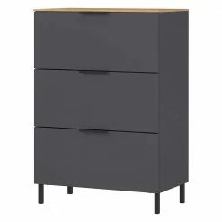 Auslauf 🌟 68x98x40 Hochkommode Mit Drei Schubladen - Lurys 🧨