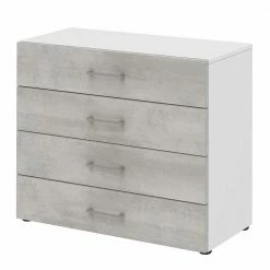 Aktion 👏 80x72x34 Cm 4 Schubladen Kommode In Betonoptik - Xesrian 🤩