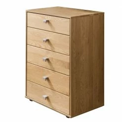 Bester Verkauf 🌟 Hochkommode Aus Eiche Massivholz - Emdsiva II 🤩