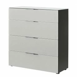 Aktion 💯 Kommode In Beigegrau Glas & Anthrazit - Delamaro 💯