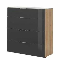 Aktion 🤩 Kommode In Dunkelgrau Glasbeschichtung - Scremma 😉