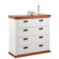 Top 10 🔥 Kommode Mit 5 Schubladen In Weiß & Kirschbaum - Vendirai 🎉
