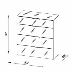 Besorgen 🔥 Moderne Kommode Mit Glas In Grau - Ejedan 🤩 -TRUVISAS STORE moderne kommode mit glas in grau mit vier schubladen ejedan 04