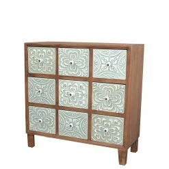 Coupon 🤩 Romantische Landhaus Kommode In Braun & Grün - Calmeris 🧨